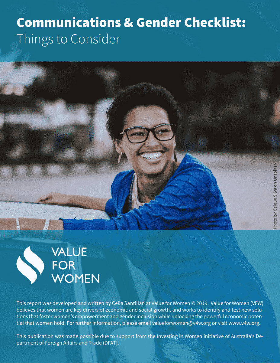 Communications & Gender Checklist: Things to Consider