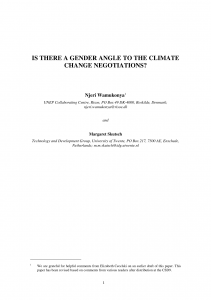 Is There a Gender Angle to the Climate Change Negotiations?