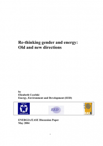 Re-Thinking Gender and Energy: Old and new directions