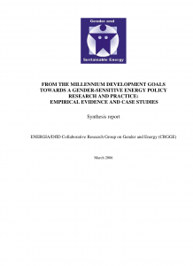 From the Millenium Development Goals towards a gender-sensitive energy policy research and practice: empirical evidence and case studies