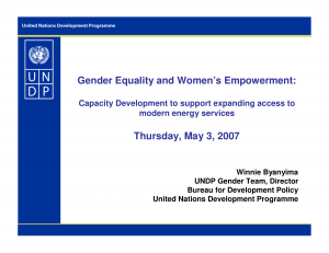 Gender Equality and Women’s Empowerment: Capacity development to support expanding access to modern energy services