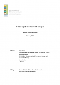 Gender Equity and Renewable Energies