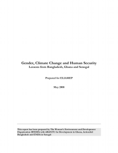 Gender, Climate Change and Human Security – Lessons from Bangladesh, Ghana and Senegal