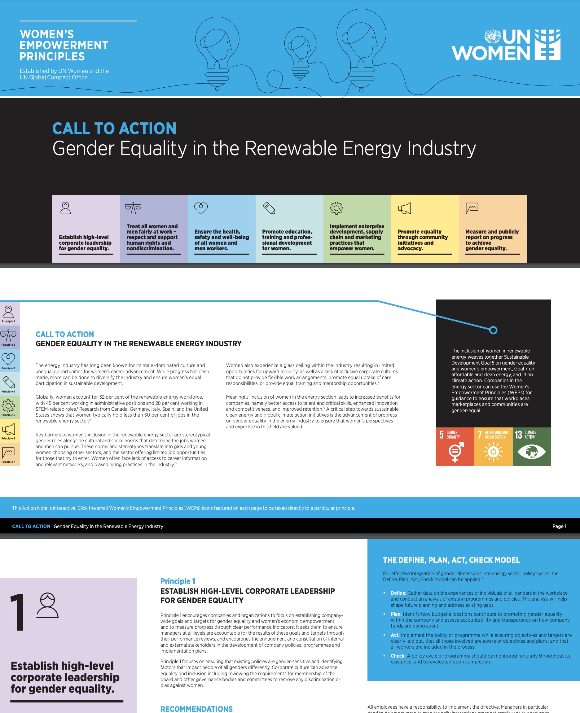 Call to Action: Gender Equality in the Renewable Energy Industry