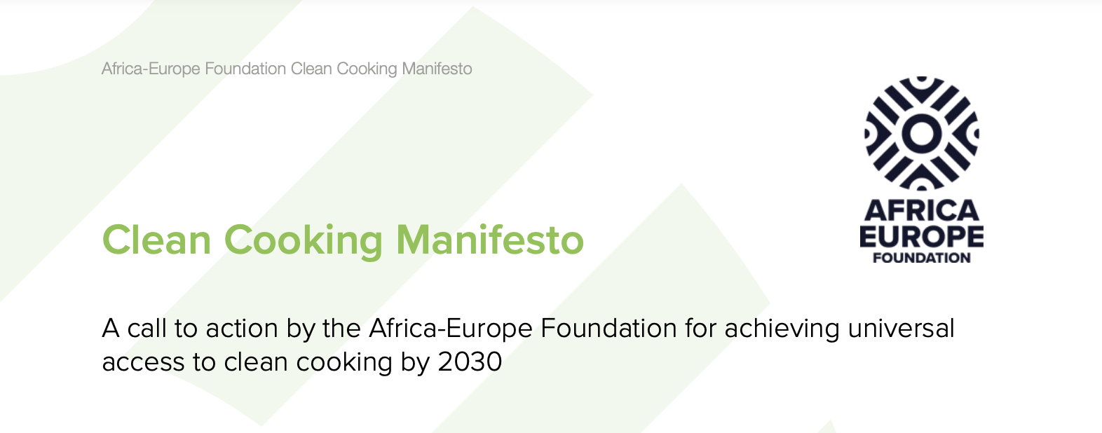 ENERGIA supports the Africa-Europe Foundation Clean Cooking Manifesto