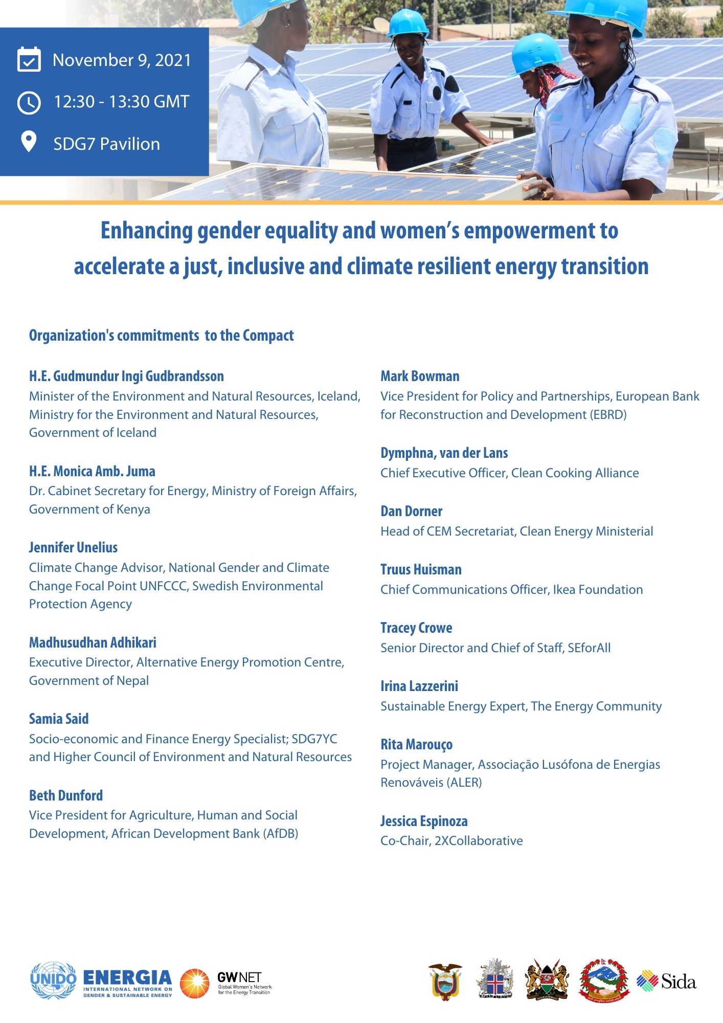ENERGIA and the Gender and Energy Compact Coalition at COP26 - Energia