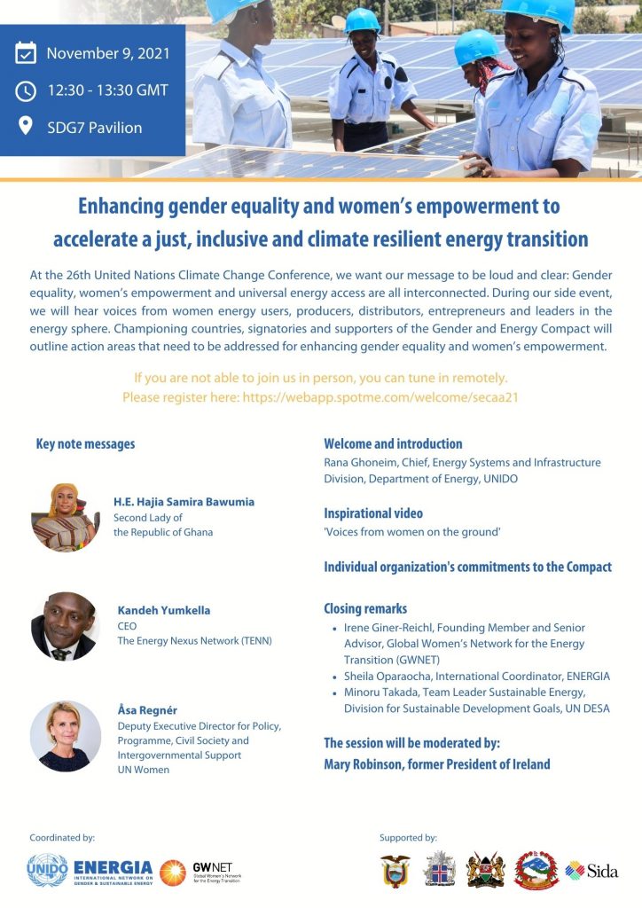 ENERGIA and the Gender and Energy Compact Coalition at COP26 - Energia