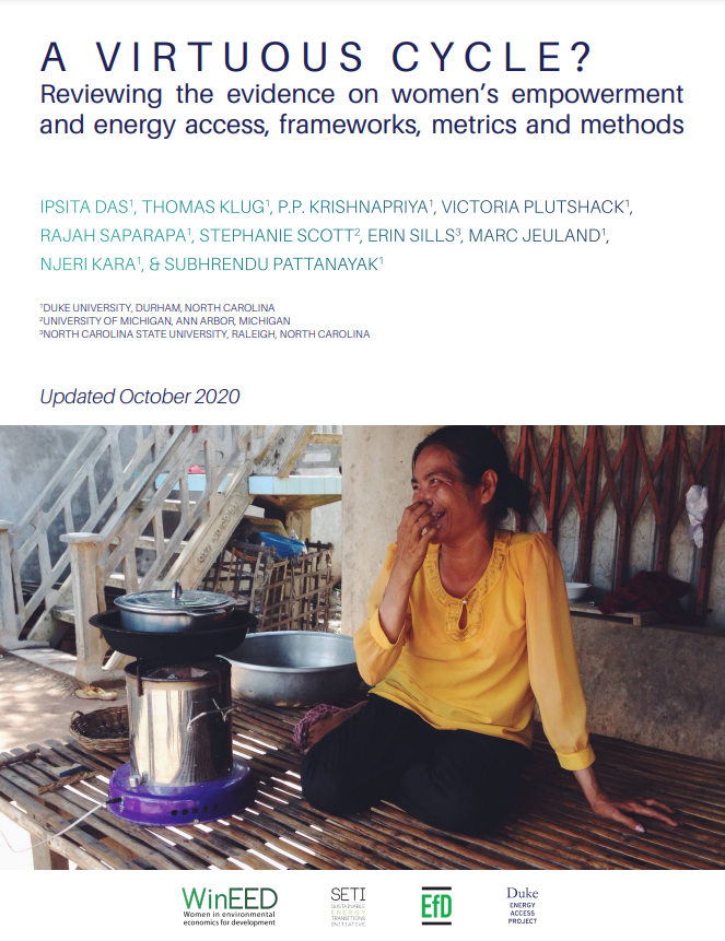 A virtuous cycle? Reviewing the evidence on women’s empowerment and energy access, frameworks, metrics and methods