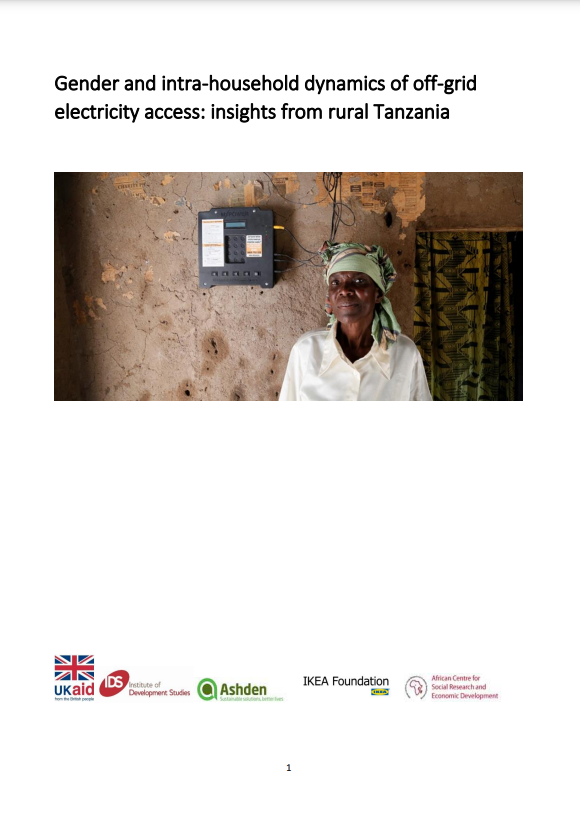 Gender dynamics and solar electricity: lessons from Tanzania